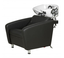 Парикмахерская мойка МД-123 раковина глубокая белая с цветами 