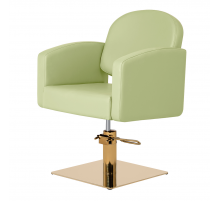 Парикмахерское кресло Тера, основание квадрат золото