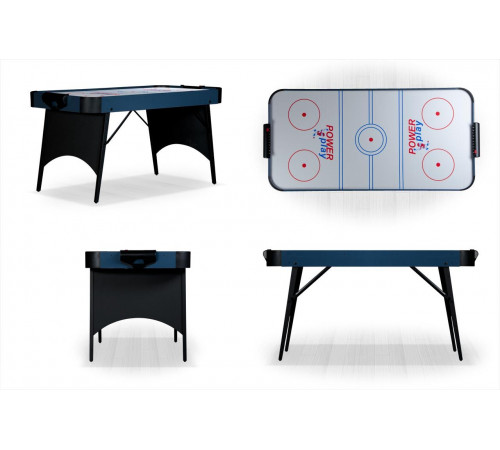 Аэрохоккей «Blue Ice» 5 ф (152 х 76 х 80,5 см, черно-голубой, складной)