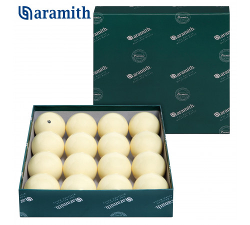 Шары Aramith Premier Pyramid без номеров Ø68 мм Белый биток с логотипом