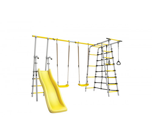 Детский спортивный комплекс для дачи ROMANA Богатырь Плюс - 2 (желтый/серый)