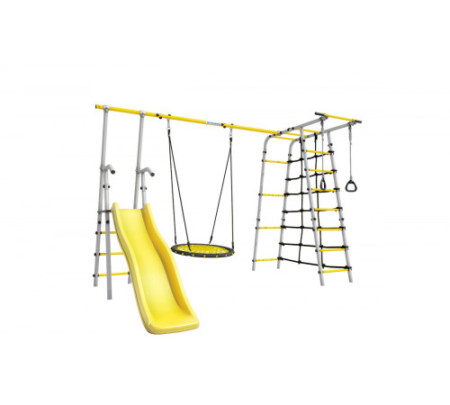 Детский спортивный комплекс для дачи ROMANA Богатырь Плюс - 2 (желтый/серый)