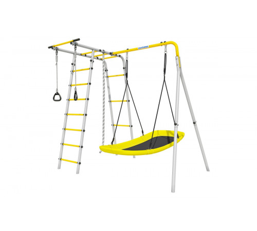 Детский спортивный комплекс для дачи ROMANA Лесная поляна - 3 (желтый/серый)