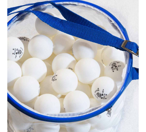 Мячи Dragon Training Gold 2* New (100 шт, бел.) в прозрачной сумке