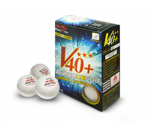 Мячи для н/т Double Fish 3* Volant (6 шт/упак.) р-р.40+