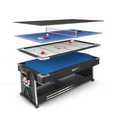 Игровой стол UNIX Line Трансформер 4 в 1 (204х112 cм) Black