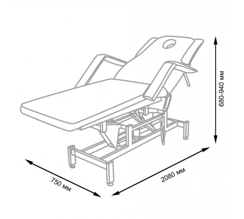 Массажный стол многофункциональный электрический Элегия-2А (МД-850), 2 мотора