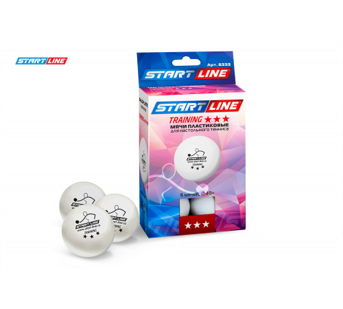Мячи Start line Training 3* New (6 шт, бел.)